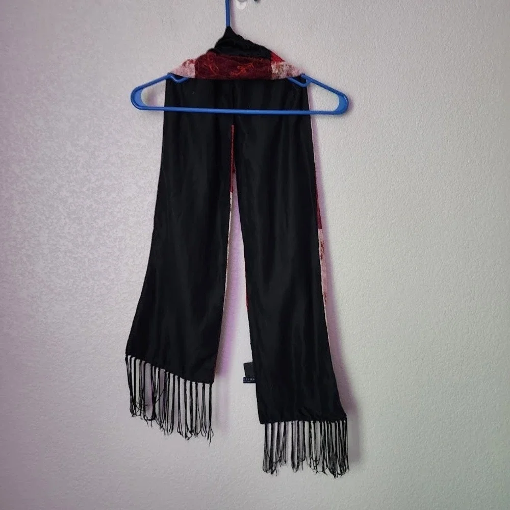 KENNETH COLE‎ VTG patchwork velvet floral scarf boho gothic romantic grunge Y2K